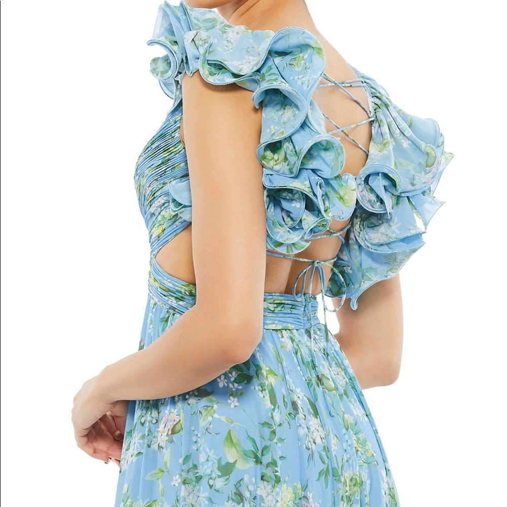 Mac Duggal Ruffle Floral Gown - Picture 3 of 4